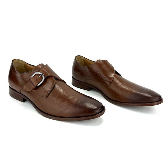 Johnston & Murphy Men Monk Strap Dress Shoes Sz 11M McClain Brown Leather Almond - Picture 14 of 14